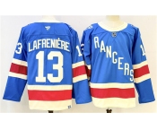 Men's New York Rangers #13 Alexis Lafreniere Blue 2025 Stitched Hockey Jersey