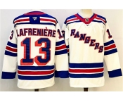 Men's New York Rangers #13 Alexis Lafreniere White 2024-25 Away Stitched Hockey Jersey