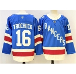 Men's New York Rangers #16 Vincent Trocheck Blue 2025 Stitched Hockey Jersey