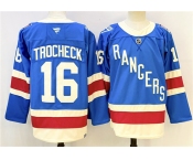 Men's New York Rangers #16 Vincent Trocheck Blue 2025 Stitched Hockey Jersey