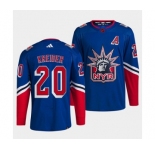 Men's New York Rangers #20 Chris Kreider Blue 2022 Reverse Retro Stitched Jersey