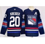 Men's New York Rangers #20 Chris Kreider Navy 2024-25 Stitched Jersey