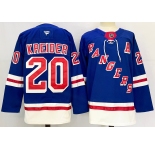 Men's New York Rangers #20 Chris Kreider Royal 2024-25 Home With A Patch Stitched Hockey Jersey