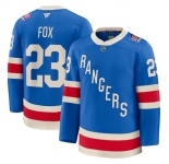 Men's New York Rangers #23 Adam Fox Blue Centennial Stitched Hockey Jersey