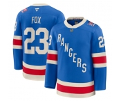 Men's New York Rangers #23 Adam Fox Blue Centennial Stitched Hockey Jersey
