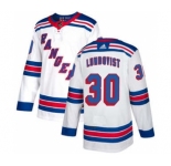 Men's New York Rangers #30 Henrik Lundqvist White Road Stitched Hockey Jersey