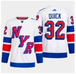 Men's New York Rangers #32 Jonathan Quick White 2024 Stadium Series Stitched Jersey