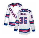 Men's New York Rangers #36 Mats Zuccarello White Road Stitched Hockey Jersey