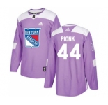 Men's New York Rangers #44 Neal Pionk Purple Fights Cancer Stitched Hockey Jersey