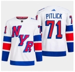 Men's New York Rangers #71 Tyler Pitlick White 2024 Stadium Series Stitched Jersey