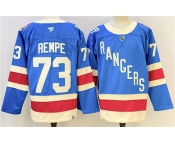 Men's New York Rangers #73 Matt Rempe Blue 2025 Stitched Hockey Jersey