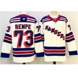Men's New York Rangers #73 Matt Rempe White 2024-25 Away Stitched Hockey Jersey