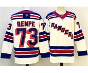 Men's New York Rangers #73 Matt Rempe White 2024-25 Away Stitched Hockey Jersey