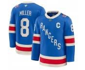 Men's New York Rangers #8 JT Miller Blue Centennial With C Patch Stitched Hockey Jersey