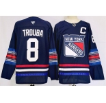 Men's New York Rangers #8 Jacob Trouba Navy 2024-25 Stitched Jersey