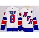 Men's New York Rangers #8 Jacob Trouba White 2024-25 Stadium Series Stitched Jersey
