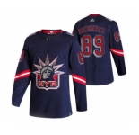 Men's New York Rangers #89 Pavel Buchnevich Navy 2020-21 Reverse Retro Alternate Hockey Jersey