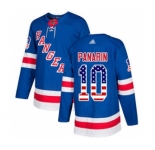 Men's Rangers #10 Artemi Panarin Royal Blue Home USA Flag Stitched Hockey Jersey