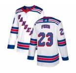 Men's Rangers #23 Adam Foxs White Road Authentic Stitched Hockey Jersey