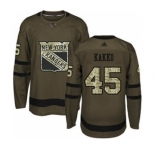 Men's Rangers #45 Kaapo Kakko Green Salute to Service Stitched Hockey Jersey