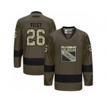 Men's Reebok New York Rangers #26 Jimmy Vesey Authentic Green Salute to Service NHL Jersey