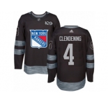 Men's Reebok New York Rangers #4 Adam Clendening Authentic Black 1917-2017 100th Anniversary NHL Jersey