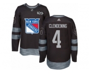 Men's Reebok New York Rangers #4 Adam Clendening Authentic Black 1917-2017 100th Anniversary NHL Jersey