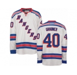 Men's Reebok New York Rangers #40 Michael Grabner Authentic White Away NHL Jersey