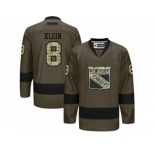 Men's Reebok New York Rangers #8 Kevin Klein Authentic Green Salute to Service NHL Jersey