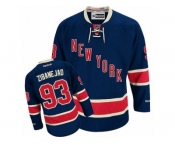 Men's Reebok New York Rangers #93 Mika Zibanejad Authentic Navy Blue Third NHL Jersey