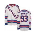 Men's Reebok New York Rangers #93 Mika Zibanejad Authentic White Away NHL Jersey