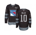 New York Rangers #10 J.T. Miller Black 1917-2017 100th Anniversary Stitched NHL Jersey
