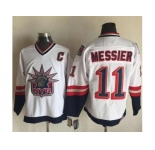 New York Rangers #11 Mark Messier White CCM Statue of Liberty Stitched NHL Jersey