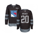 New York Rangers #20 Chris Kreider Black 1917-2017 100th Anniversary Stitched NHL Jersey