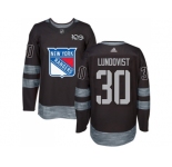 New York Rangers #30 Henrik Lundqvist Black 1917-2017 100th Anniversary Stitched NHL Jersey