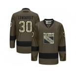 New York Rangers #30 Henrik Lundqvist Green Salute to Service Stitched NHL Jersey