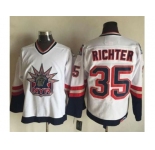 New York Rangers #35 Mike Richter White CCM Statue of Liberty Stitched NHL Jersey