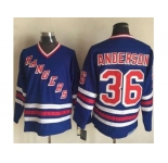 New York Rangers #36 Glenn Anderson Blue CCM Heroes of Hockey Alumni Stitched NHL Jersey