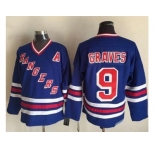 New York Rangers #9 Adam Graves Blue CCM Heroes of Hockey Alumni Stitched NHL Jersey