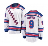 New York Rangers #9 Adam Graves Fanatics Branded White Away Breakaway NHL Jersey
