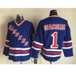 nhl jerseys new york rangers #1 giacomin blue[m&n]