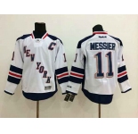 nhl jerseys new york rangers #11 messier white[patch C]