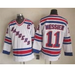 nhl jerseys new york rangers #11 messier white[patch C][m&n]
