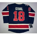 nhl jerseys new york rangers #18 staal dk blue[85th]