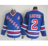nhl jerseys new york rangers #2 leetch blue[New vintage retro]