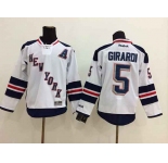 nhl jerseys new york rangers #5 girardi white[patch A]