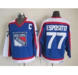 nhl jerseys new york rangers #77 esposito blue[patch C]