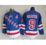 nhl jerseys new york rangers #9 graves blue[patch A]