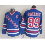 nhl jerseys new york rangers #99 Wayne Gretzky blue [New vintage retro]
