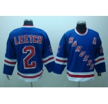 nhl new york rangers #2 Leetch blue ccm